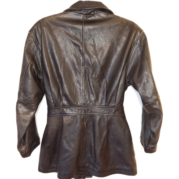 Jacqueline Ferrar Brown Leather Belted Coat - Picture 7 of 8